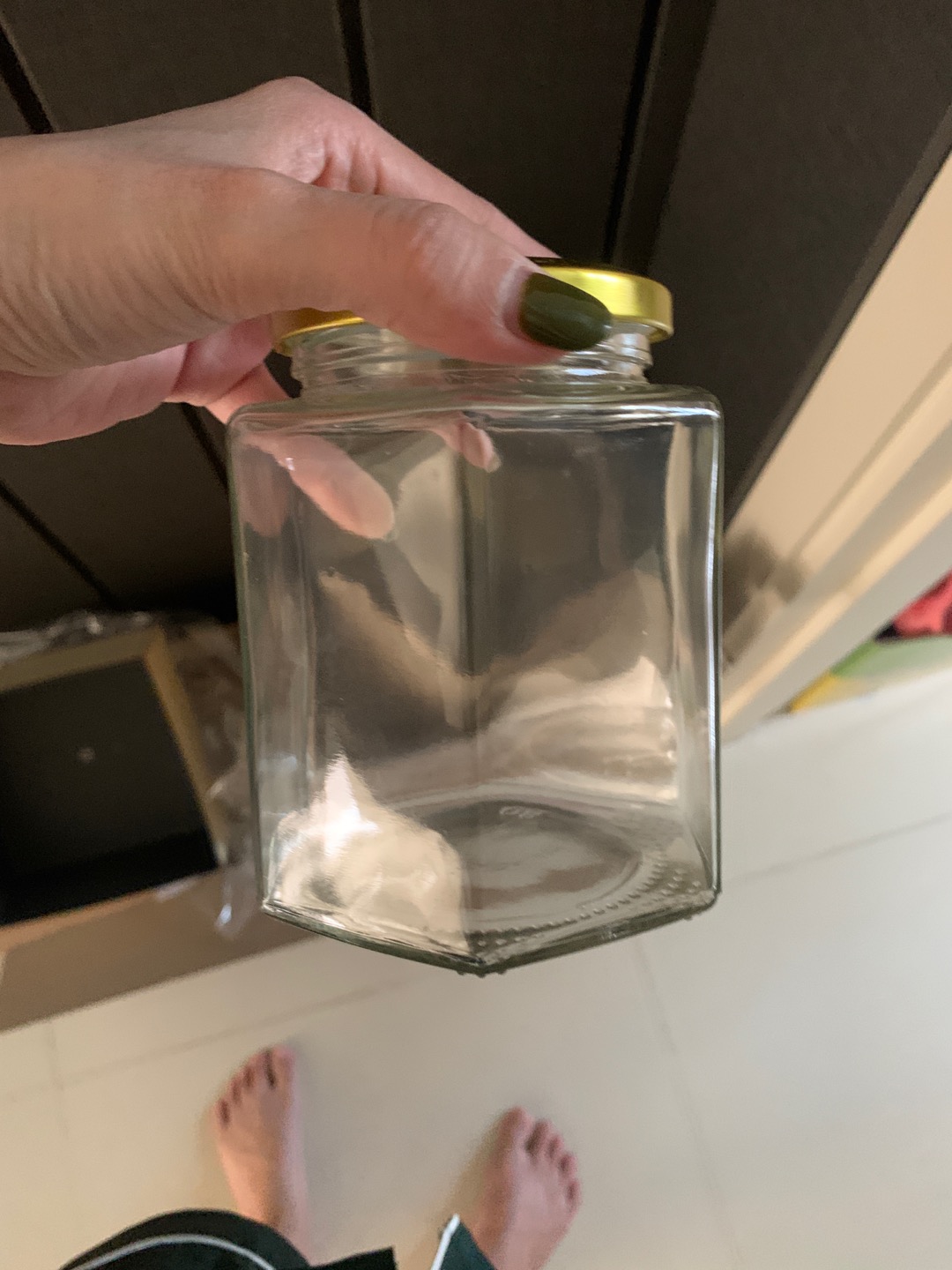 Grosir Jar Toples Hexagonal Kaca 500ml Wadah Kemasan Makanan