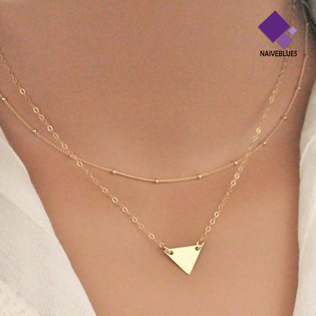 Kalung Multilayer Bentuk Segitiga Untuk Wanita