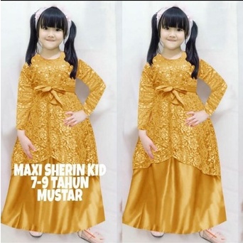 BISA COD✓MAXI HIMALAYA / ANAK / SHERIN KID / 7-9 TAHUN / 10-12 TAHUN / DRESS MUSLIM ANAK / BRUKAT