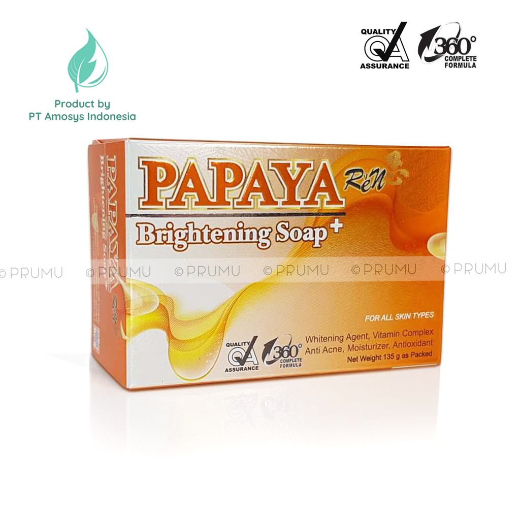 Ren Papaya Brightening Soap 135gram - Sabun Papaya - Papaya Soap - Sabun Muka - Papaya Ren Gold