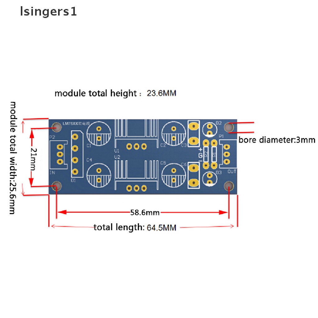 (lsingers1) Lm7812 + LM7912 regulator power supply dual voltage 12V