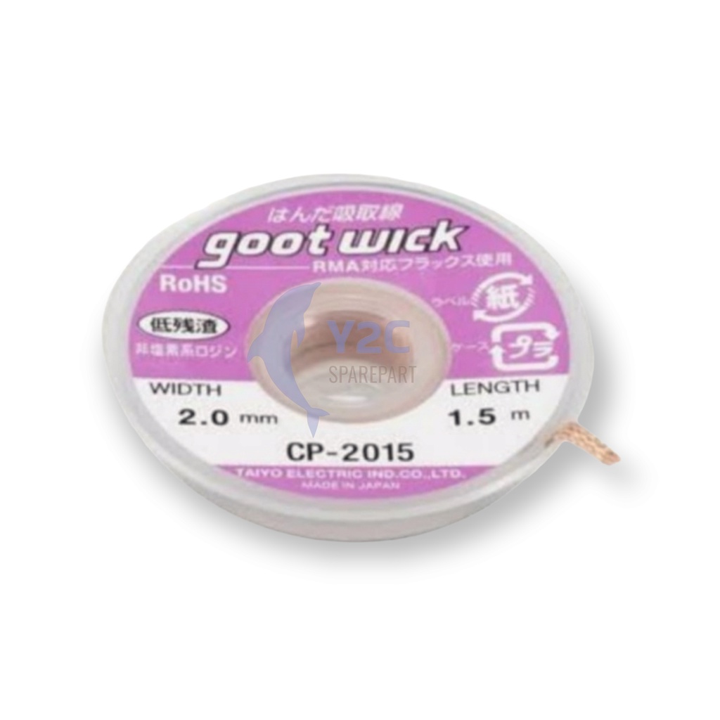 SOLDER WICK GOOT 2015 2MM ORIGINAL JEPANG PANJANG 1.5 METER / PITA SOLDER / ALAT SERVIS SERVICE HP