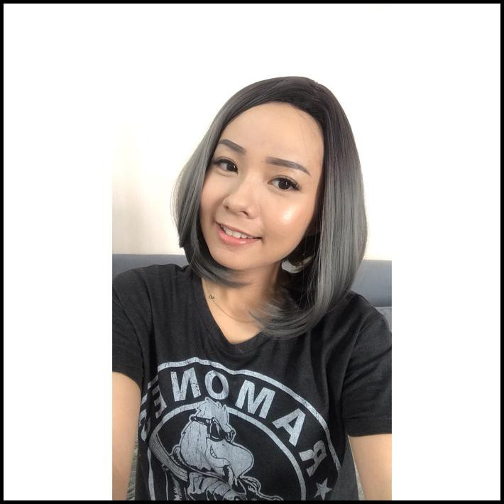 Cuci Gudang Wig Layer Bob Ombre Code 3 - Wig Pendek - Wig Bob - Wig Murah - Ashgrey