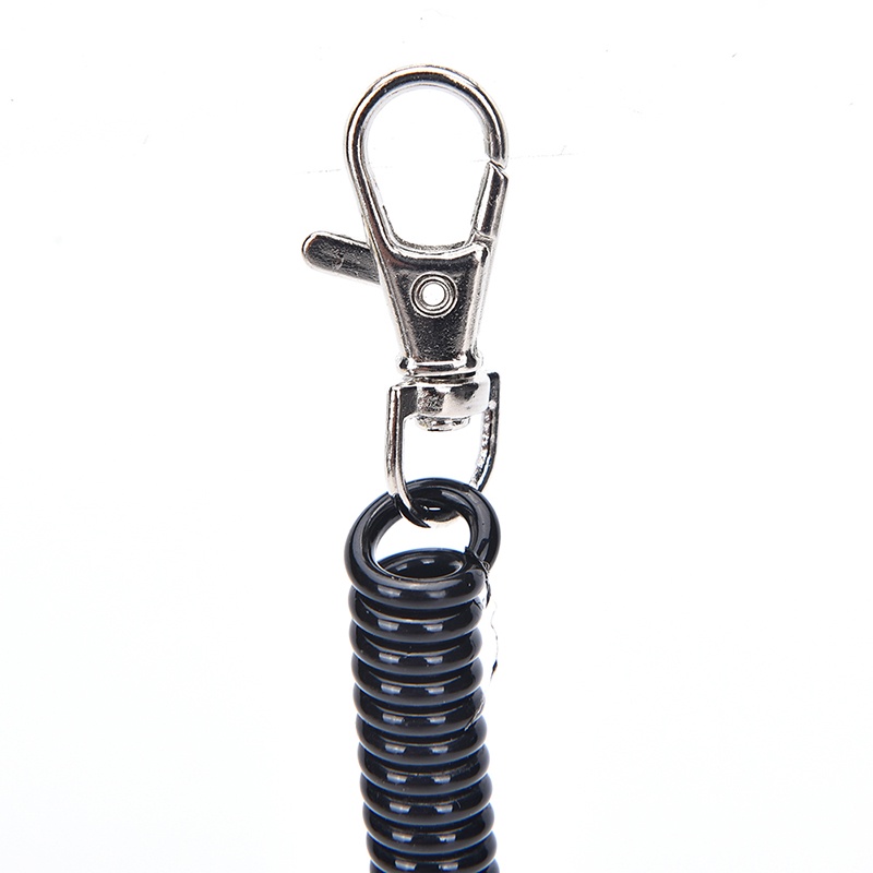 {LUCKID}2 Tactical Retractable Plastic Spring Elastic Rope Securit Gear Tool Hiking Camping Keychain