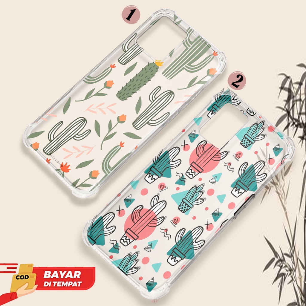 Picks Case Anticrack Softcase Oppo A16E OPPO A5S OPPO A74 4G / A95 OPPO A16 A1K Motif Kaktus Case Ce