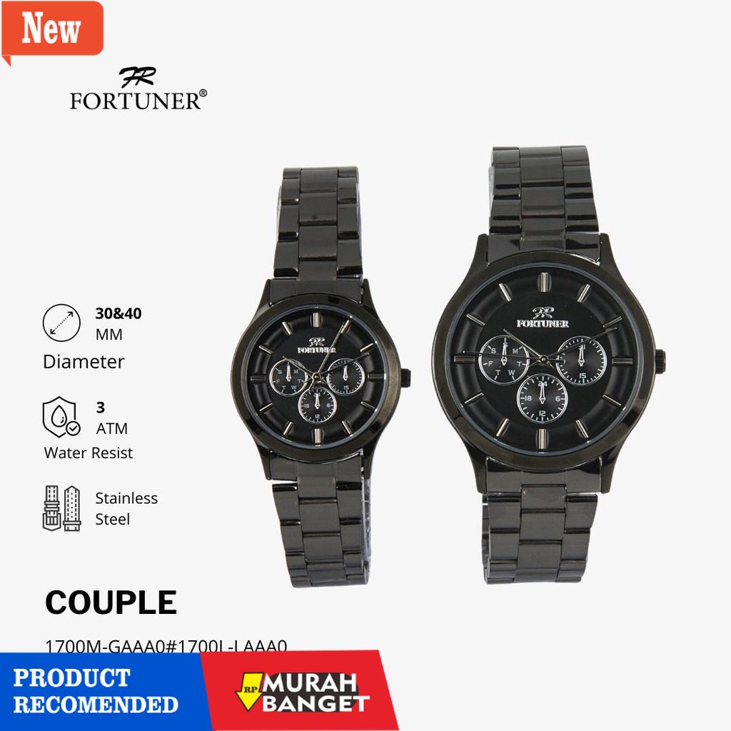 Jam tangan couple terbaik- Fortuner Jam Tangan Couple/Pasangan Analog Water Resist Talbert