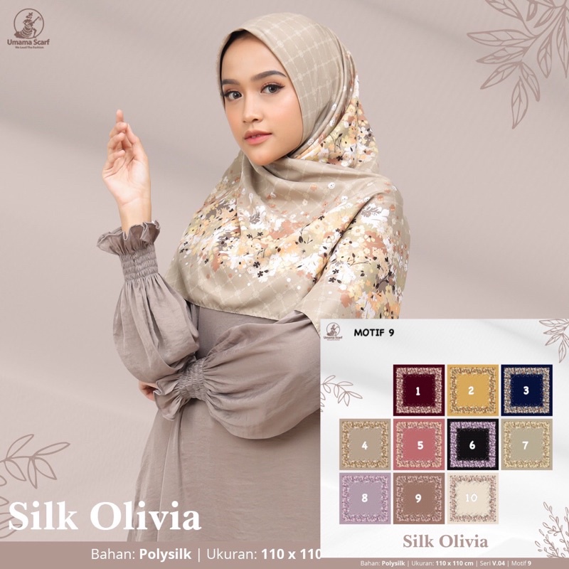 [PART 2] HIJAB SEGIEMPAT SILK OLIVIA MOTIF