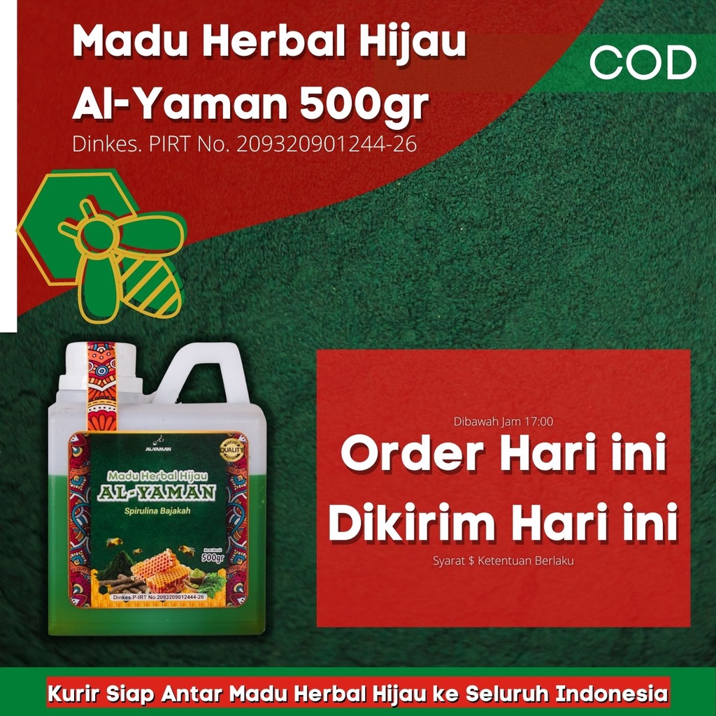 Al - Yaman Madu Herbal Hijau Sprirulina Bajakah  ahlinya Lambung 500gram