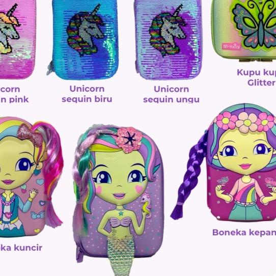 

Kotal Tempat Pensil Hardtop Glitter Sequin Usap Anak Perempuan Unicorn