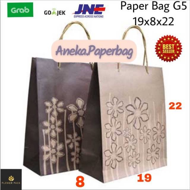 

Paperbag 19x8x22 Coklat Bunga Motif G5 Tas Kertas Tas Tali Goodie Bag Shopping Terlaris