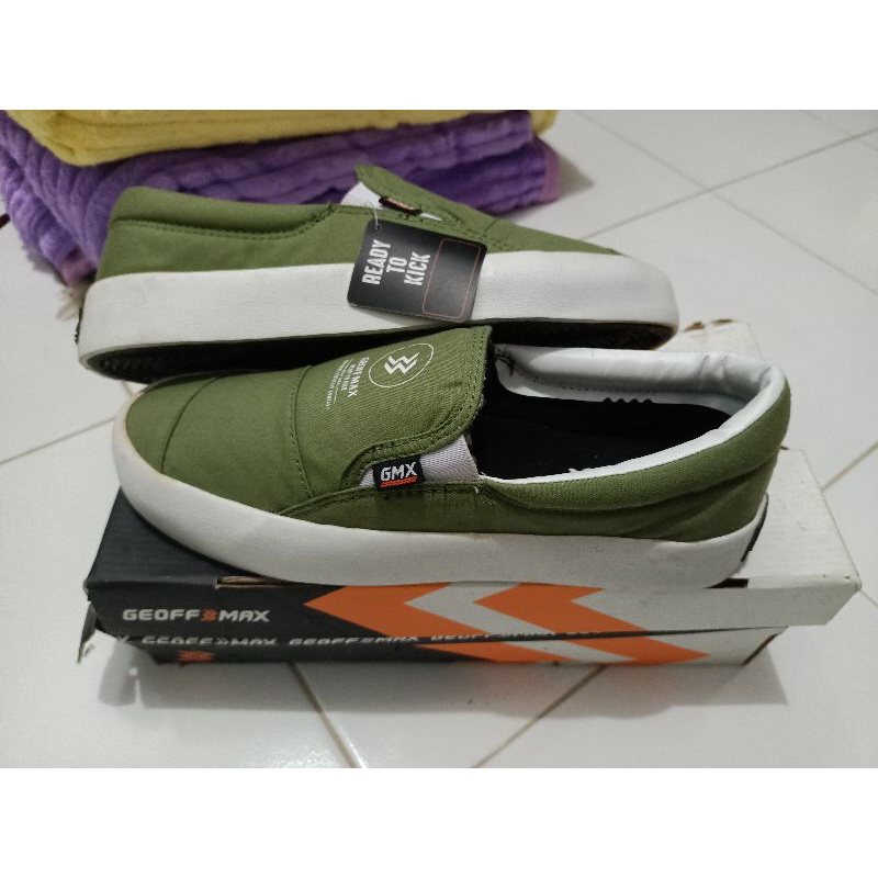 SEPATU SLIP ON GEOFF MAX OLIVE - SEPATU PRIA - SLIP ON MURAH