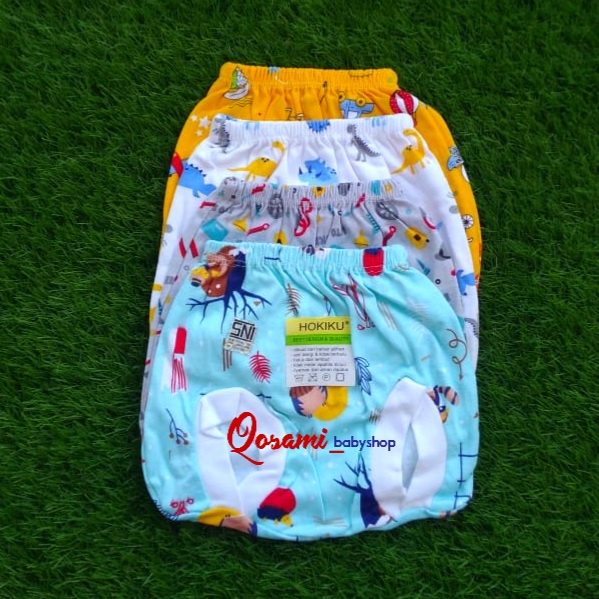 HOKIKU 3 pcs Celana Pop Bayi Motif Full Print Newborn SNI