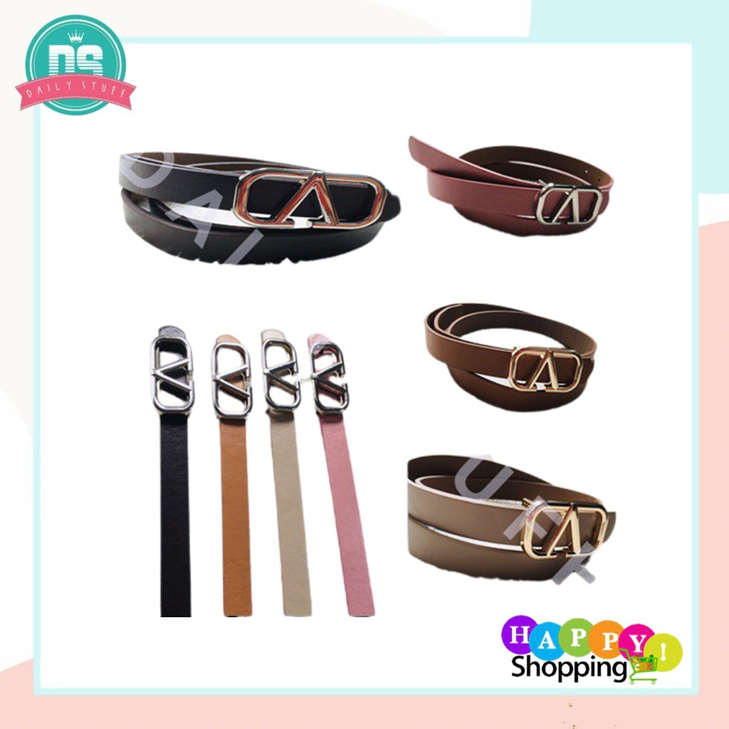 DS Ikat Pinggang V Belt Thin Tali Pinggang Wanita Fashion Sabuk Kulit Import Murah