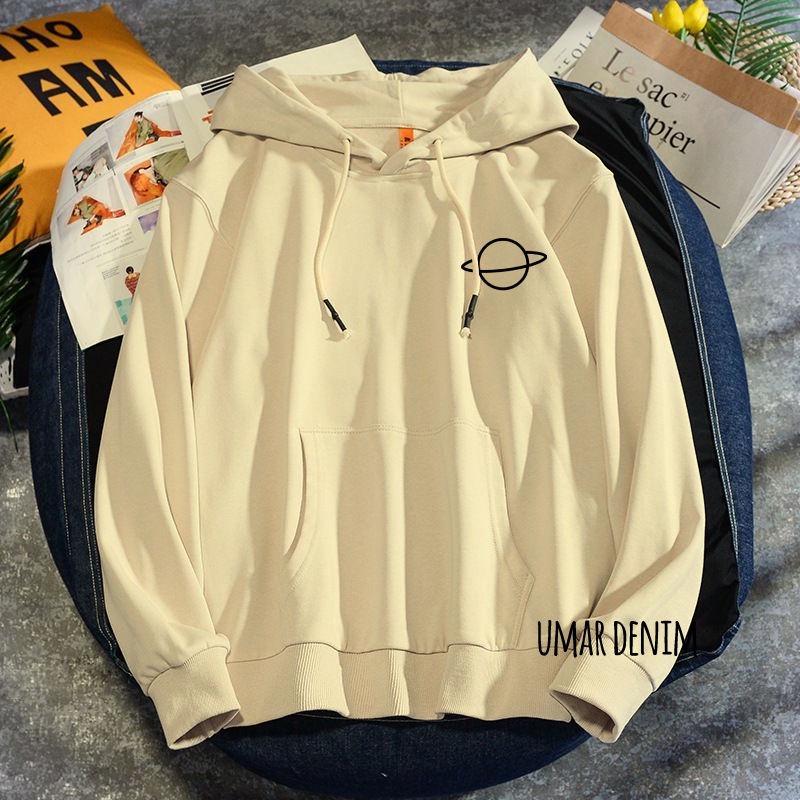 Hodie Sweater Wanita Terbaru Sweater Sablon Planet Hodie Bahan Flece Tebal