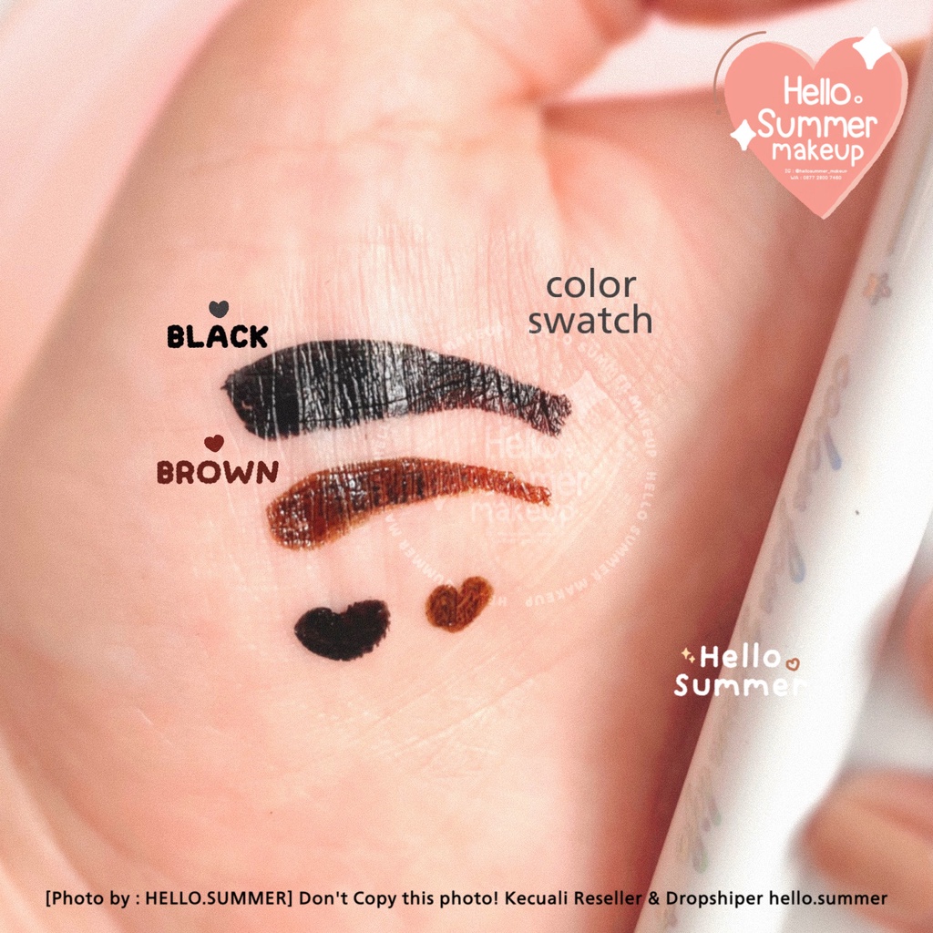 𝐄𝐘𝐄𝐋𝐈𝐍𝐄𝐑 - Lameila Melodi Color Black &amp; Brown Eyeliner Pen Spidol Waterproof Dengan Warna yg Intense EyeXpert