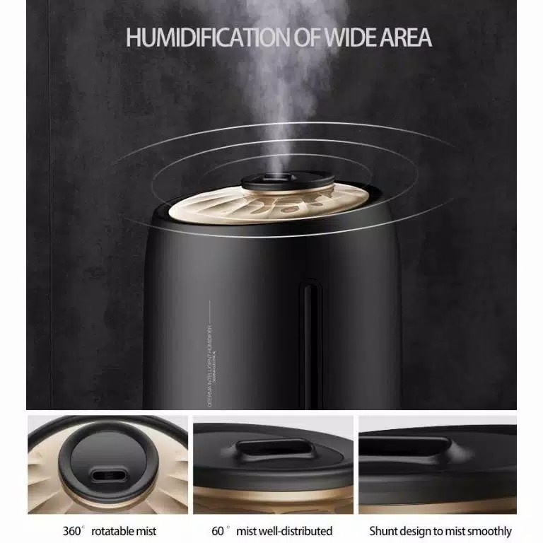 Deerma F600 5L Humidifier Timing With Intelligent Touch Screen - Black