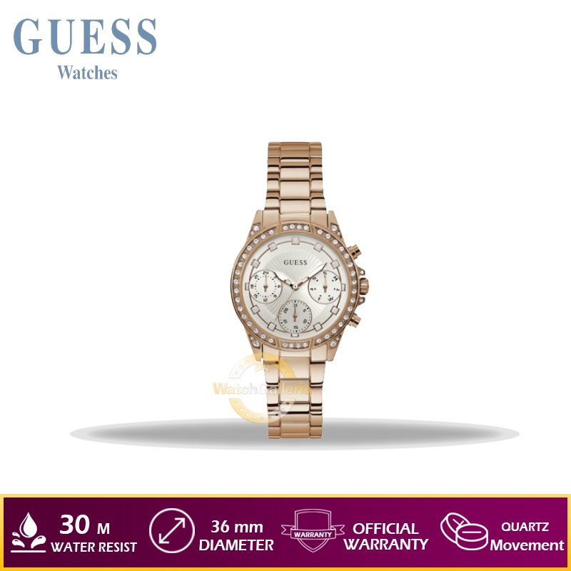 Jam Tangan Wanita GUESS W1293L3 - Rosegold Original