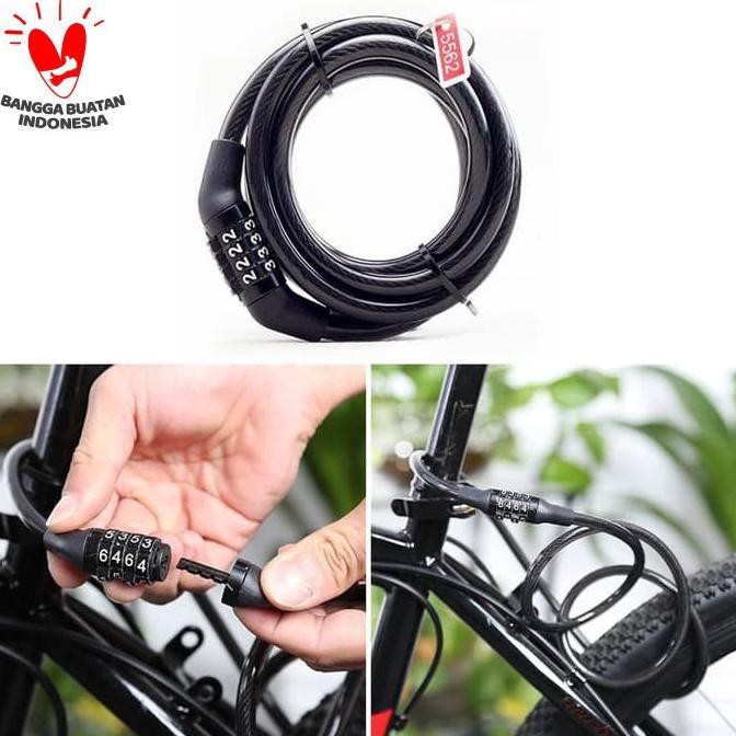 Gembok Sepeda Kunci Sepeda Gembok Rantai Motor Kunci Motor 4 Digit