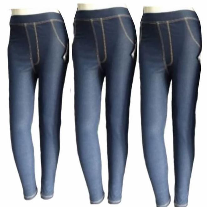 Mrmo Celana Legging Levis Panjang Wanita/Bahan Denim/Adem, Bagus, Murah - Hitam, Standar Zb68