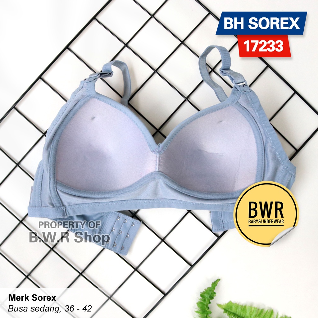 Sorex Bra Busa Tanpa Kawat Kait 3 Setara Cup C Cup Besar BH Harian Casual Style BH 17233 - Bwr