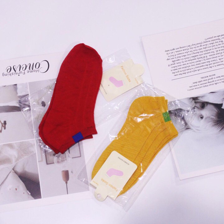 HC Kaos Kaki Polos 2 Warna Garis Pendek Semata Kaki Kaos Kaki Polos Fashion Ankle Cute Import-4