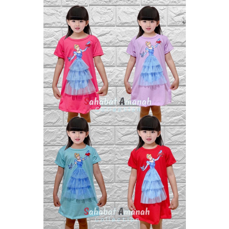 Baju Anak Cinderella / Dress Anak Perempuan / Baju Anak Cewek / Dress Tile / Baju Tile / Baju Anak P