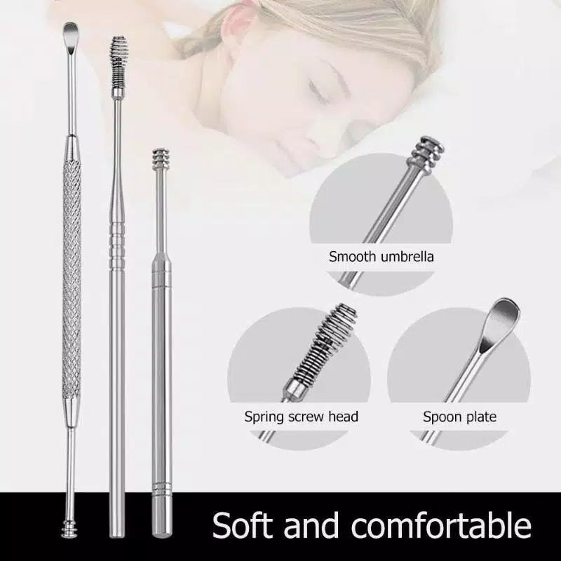 KOREK KUPING SET STAINLESS 8 IN 1