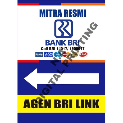 

terbatas Mini Banner BRI LINK arah kanan dan kiri ukuran 50cmx70cm Limited