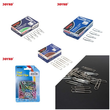 ( Ecer ) JOYKO PAPER CLIP  / TRIGONAL KLIP / PENJEPIT KERTAS NO5 NO3 NO1 WARNA WARNI C1300 ATK KANTOR