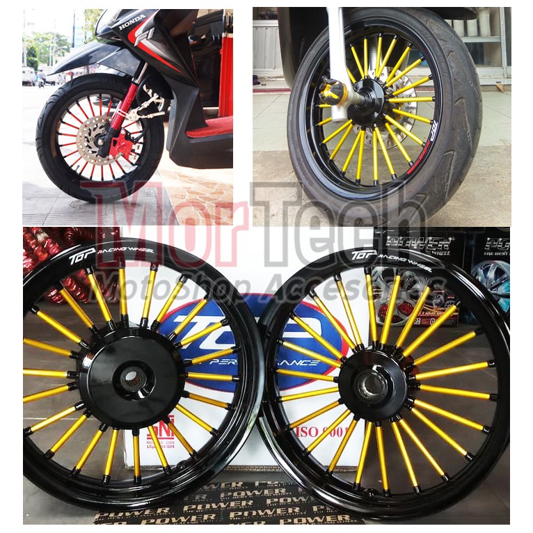 TOP Velg Pelek Racing Tapak Lebar Andong Dokar Scoopy Karbu Vario 110 BEat ESP Spacy Ring 14 215/250