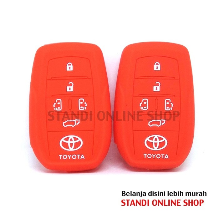 Kondom Kunci Silikon Remote Toyota All New Alphard Vellfire Merah