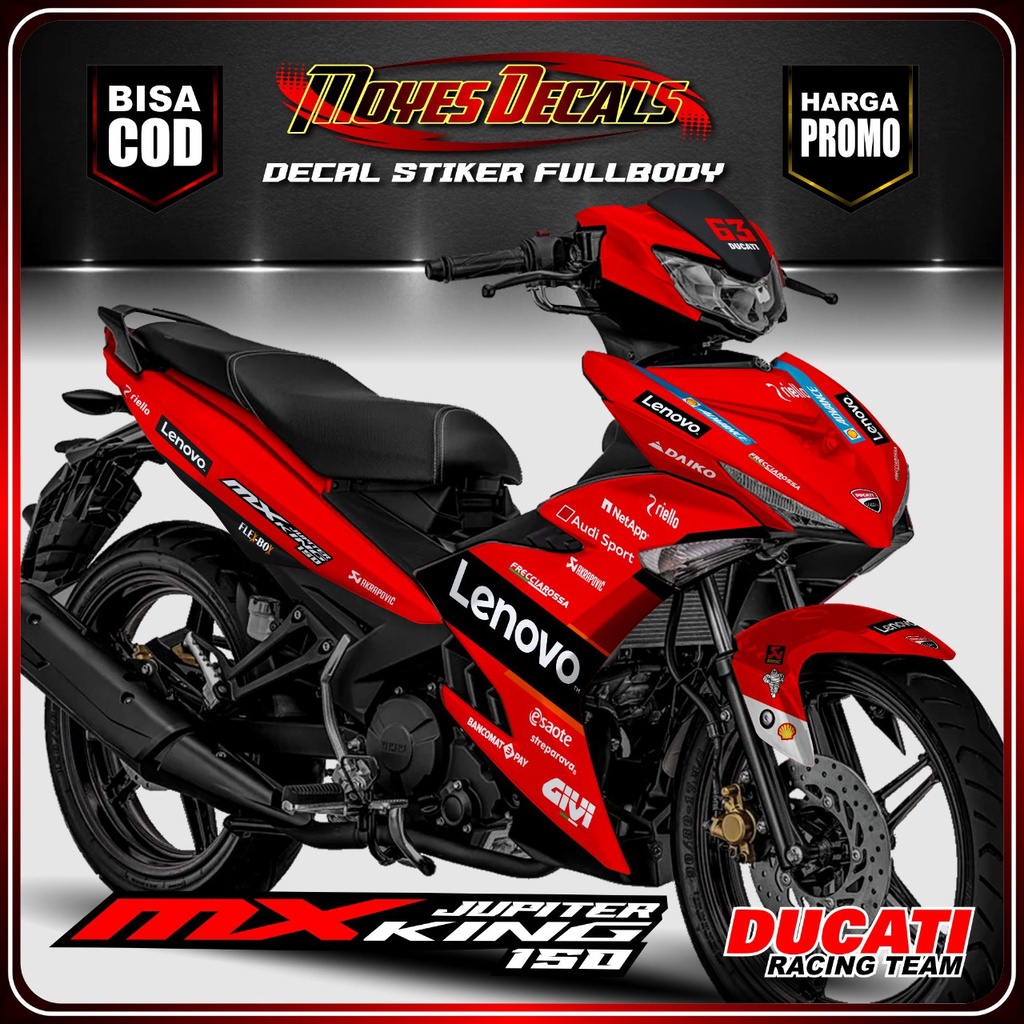 Decal Stiker New MX KING 150 Motif Ducati Rider Type 01