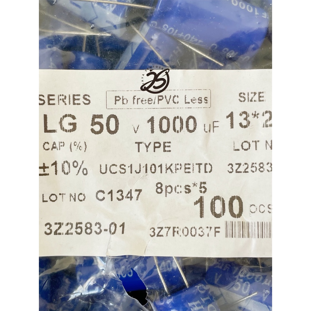 ELCO 1000UF 50V (1 BUAH) KAPASITOR CAPACITOR ELCO KAPASITOR ELKO KAPASITOR 1000 UF 50 V