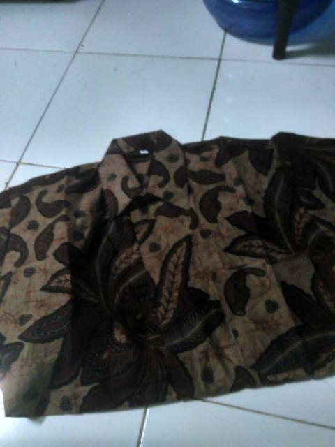 Kemeja Batik Hrb026 Kenongo Kemeja Tosca Pendek Pekalongan Padi M L Xl Sogan Tulis Asifa Batik Padi