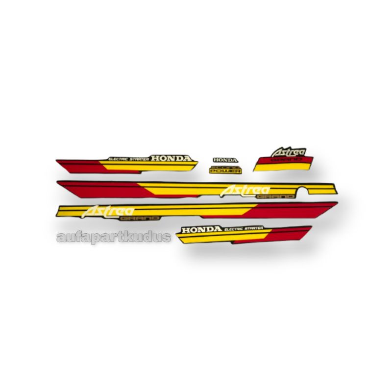 Stripping strip stiker Honda Astrea Grand 91 92 striping lis astrea grand bulus warna kuning ex mera