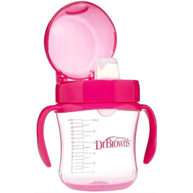 Dr. Brown's Soft Spout Transition Cup / Mangkuk Bayi 180ml - 6m+ (Tersedia Pilihan Warna)