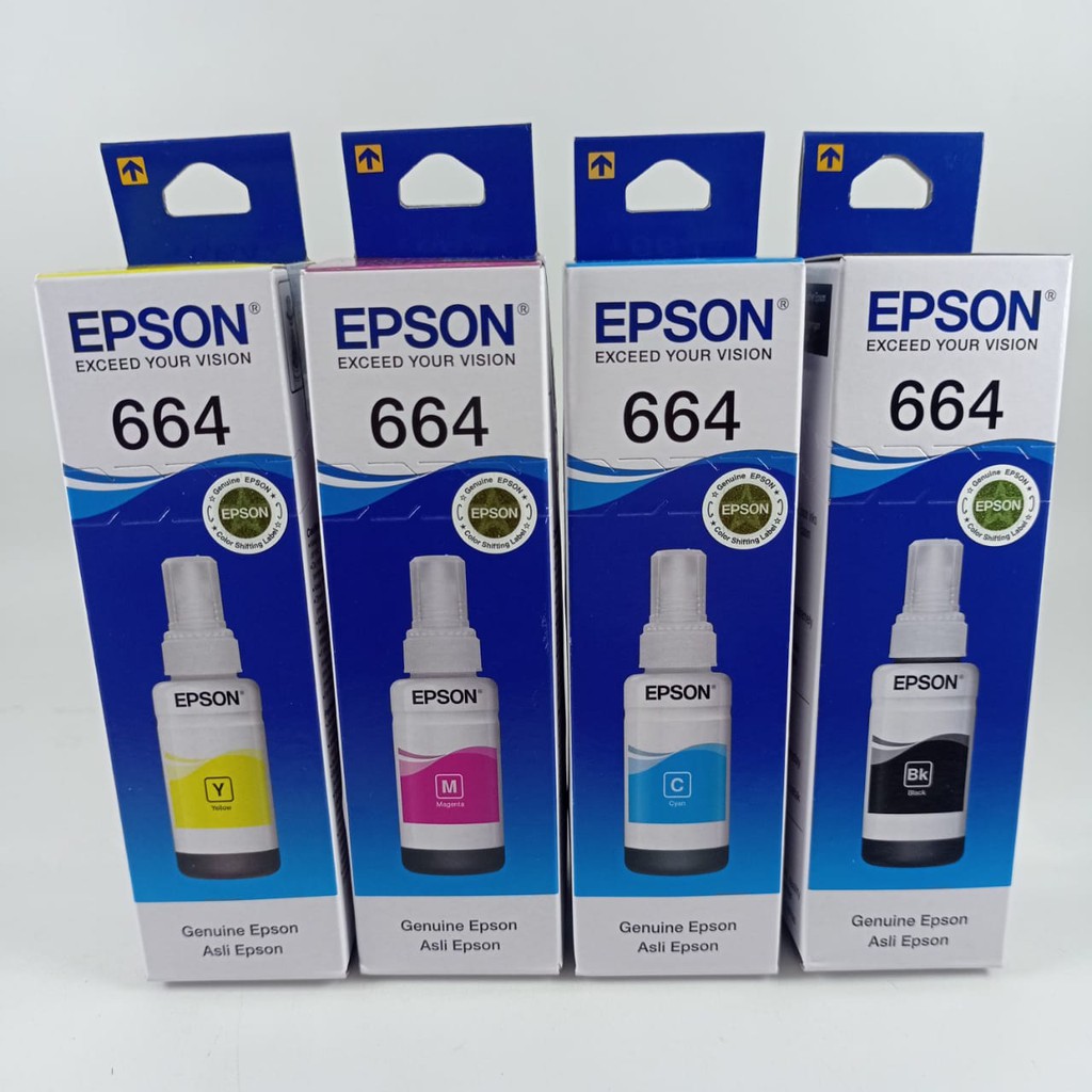TINTA EPSON 664 70ML ORIGINAL FOR USE PRINTER L100/L110/L120/L121/ L200/L210/L220 L300/L310/L350 L355/L360/L455 L550/L555/L565/L1300