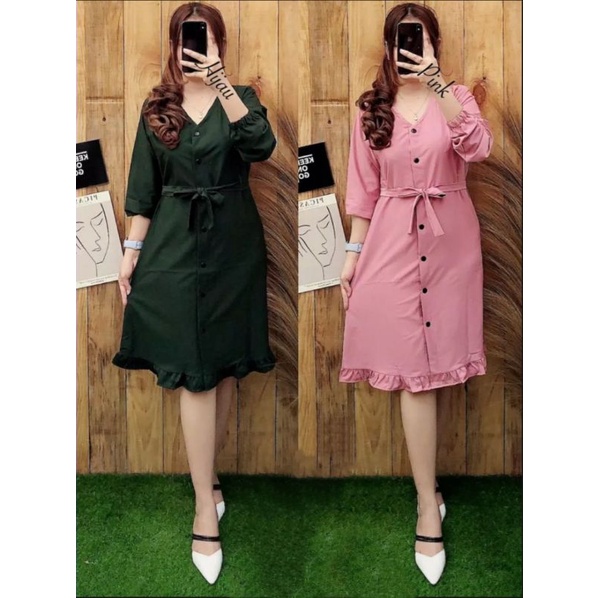 TUNIK REMPEL POLOS KANCING BAJU TUNIK POLOS REMPEL WANITA TERBARU