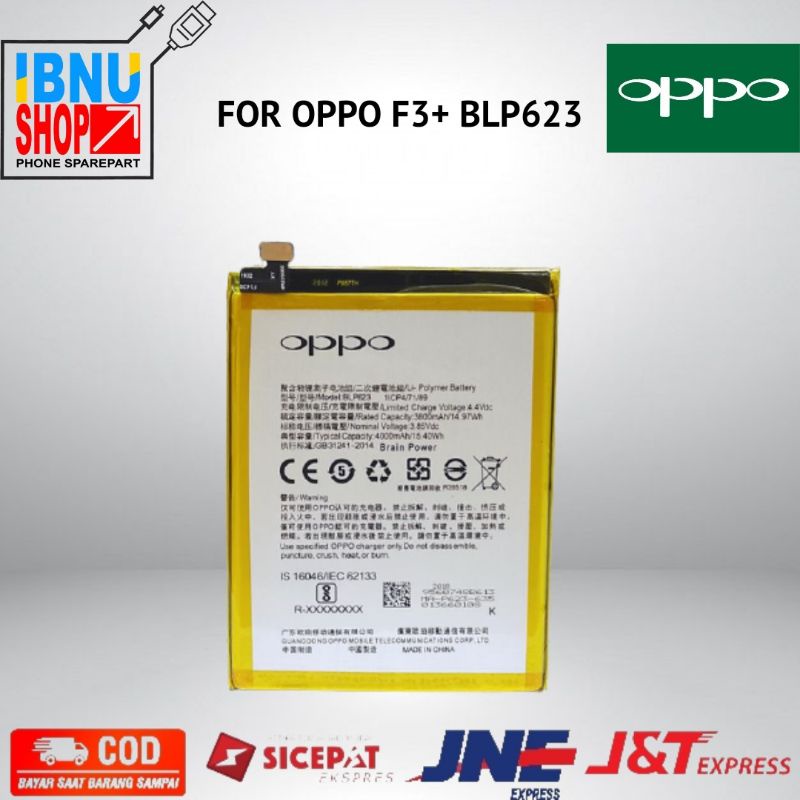 Batu Baterai Oppo F3 PLUS R9S Plus BLP623 BLP-623 BLP 623 Battery Batteray batre batrai Btr Original
