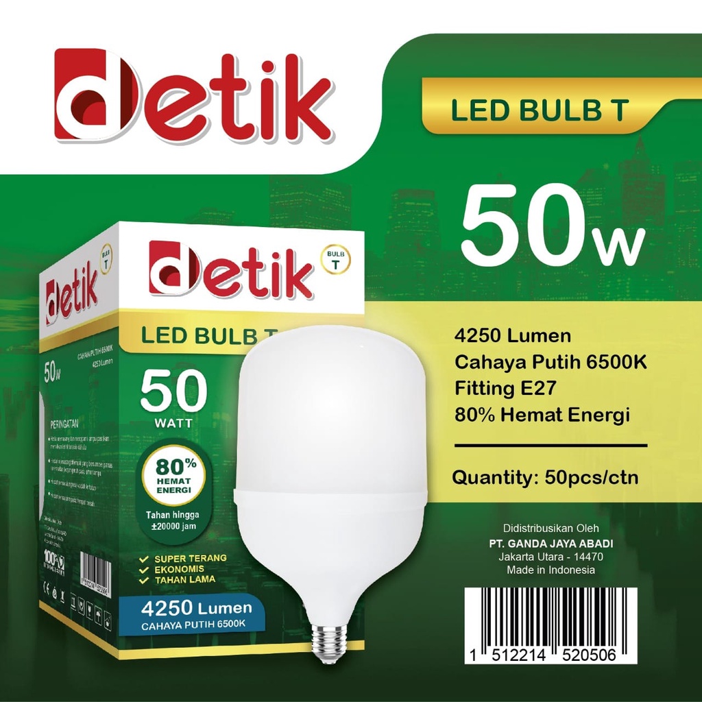 DETIK Lampu LED Capsule 50 Watt - Cahaya Putih (Garansi 1 Tahun)