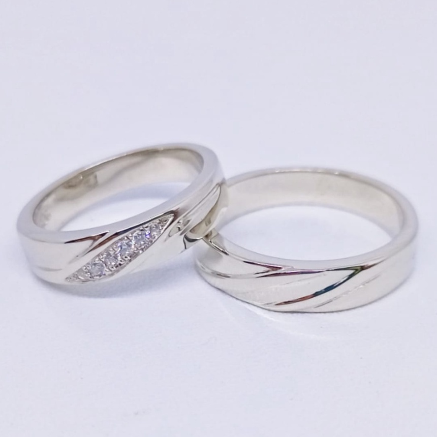 Cincin Tunangan Couple Perak Asli Ukir Nama A215