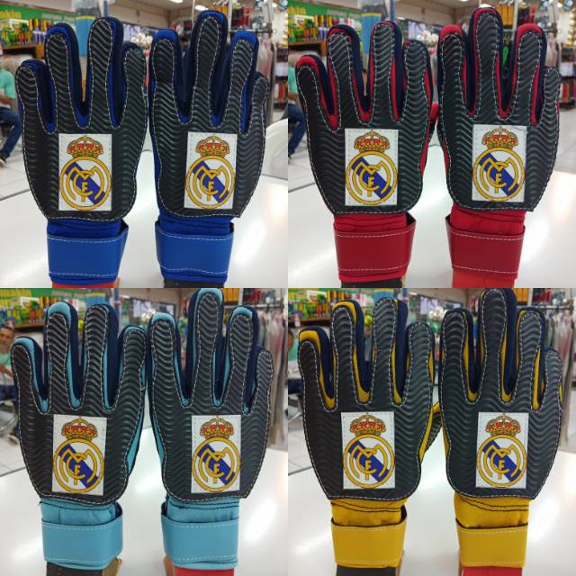 Sarung tangan kiper goalkeeper gloves anak logo bola real madrid