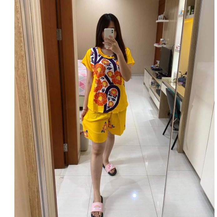 Hotpants Batik Anggrek_ setelan celana rayon Premium