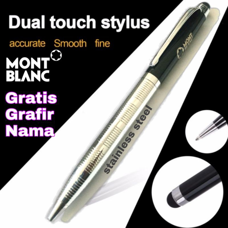 

pulpen ballpoint mewah Montblanc 2in1 stylus gratis Grafir nama