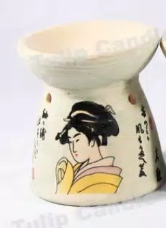 Disc.50% Tungku Aromaterapi / Oil Burner Kecil Ceramic Import Motif Jepang