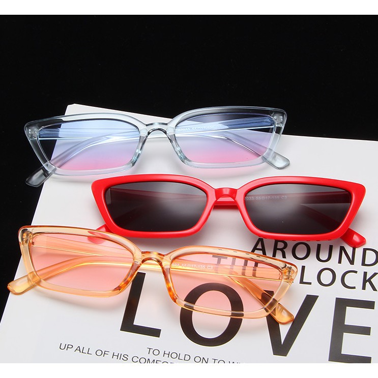 GUIN STORE Kacamata Hitam Frame Kotak Kecil Gaya Retro untuk Wanita