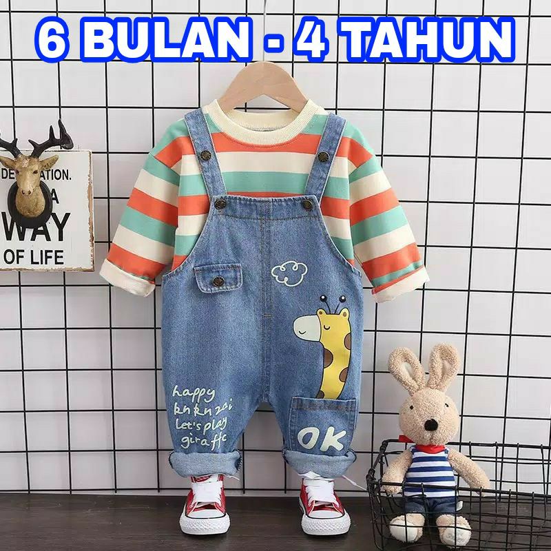 WK SETELAN OVERALL JEANS JUMPSUIT BAJU KODOK IMPORT MURAH BAJU ANAK LAKI LAKI