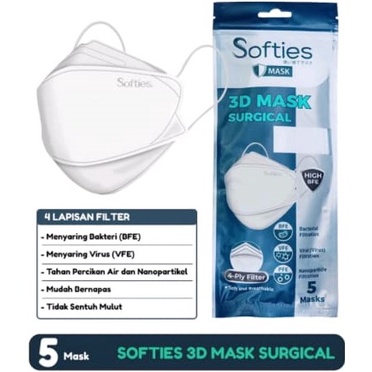 SOFTIES 3D MASK SURGICAL (5 PCS)