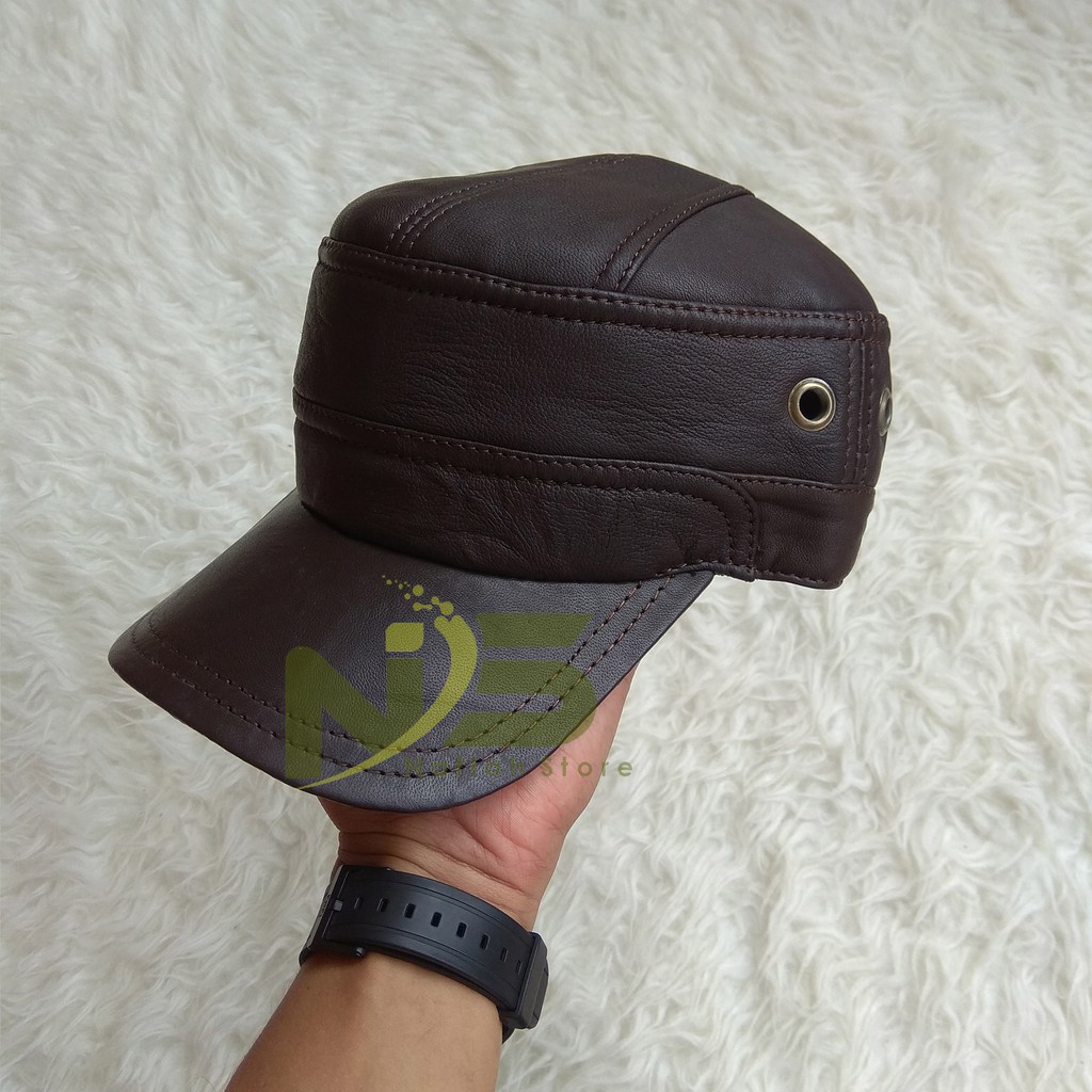 Topi Kulit Domba asli 100%Ori Qualitas Terbaik //Topi Kulit HD Pria Terlaris