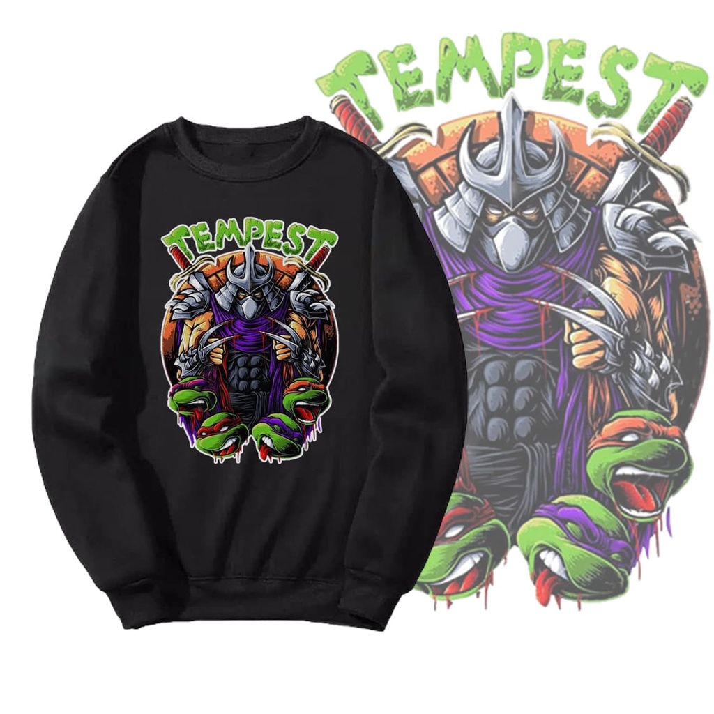 Newofficial Sweater Jumper Printing &quot;TEMPEST&quot; sweater Crewneck Polos Sablon printing Black Collor  Pria Dan Wanita Sweatshirt Size M L XL Original Premium